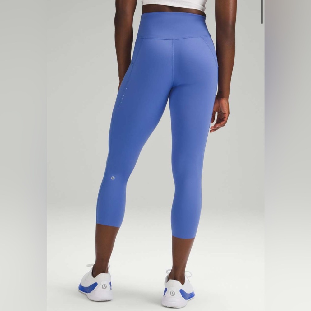 Lululemon Fast and Free High-Rise Crop 23" Pockets Wild Indigo size 8